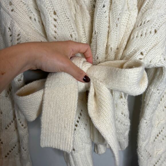 Veronica Beard Oversized Crochet Knit Belted Cardigan - Picture 8 of 10